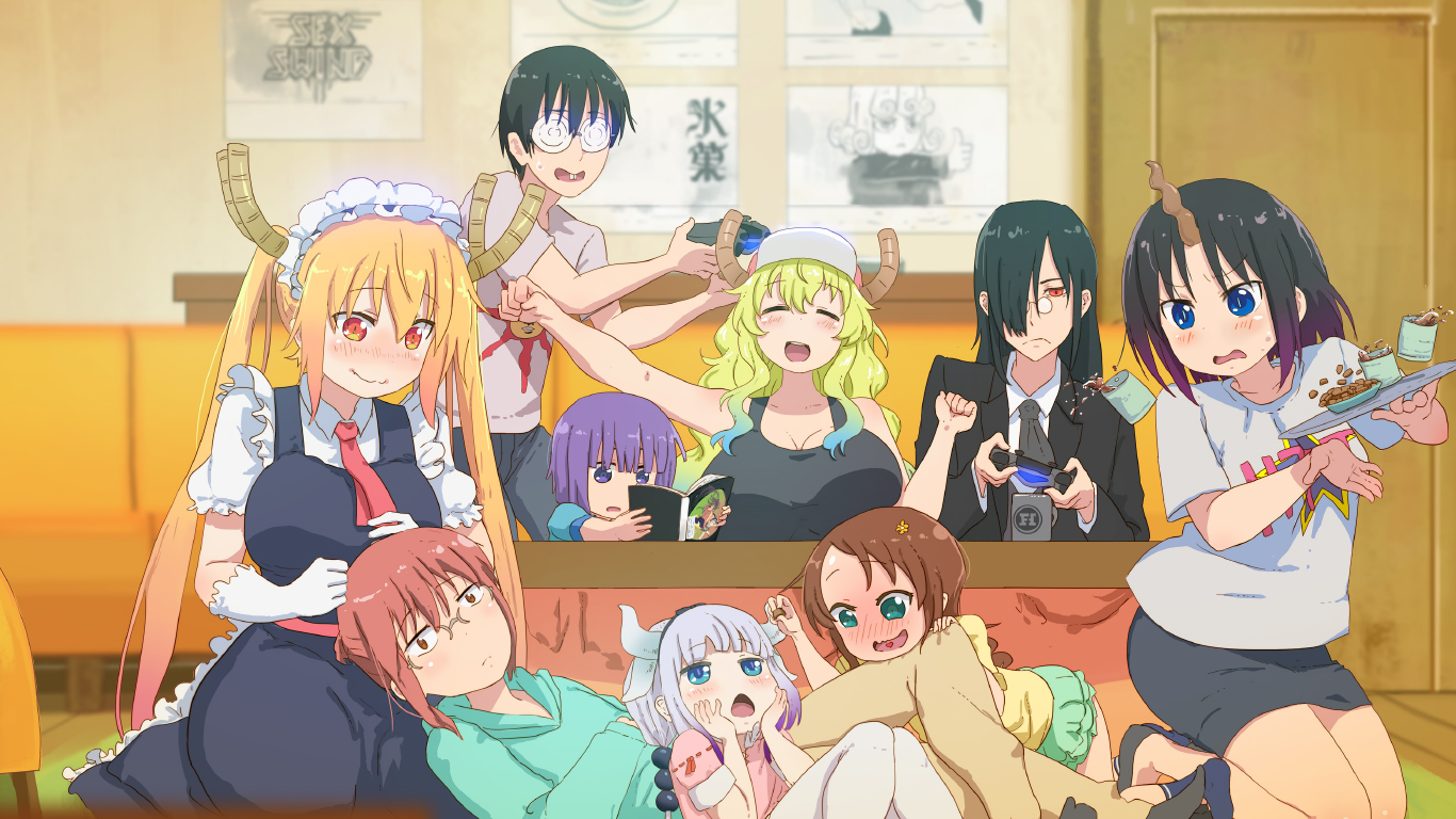 Kobayashi-san: Tohru y Kanna se visten de maids adorables